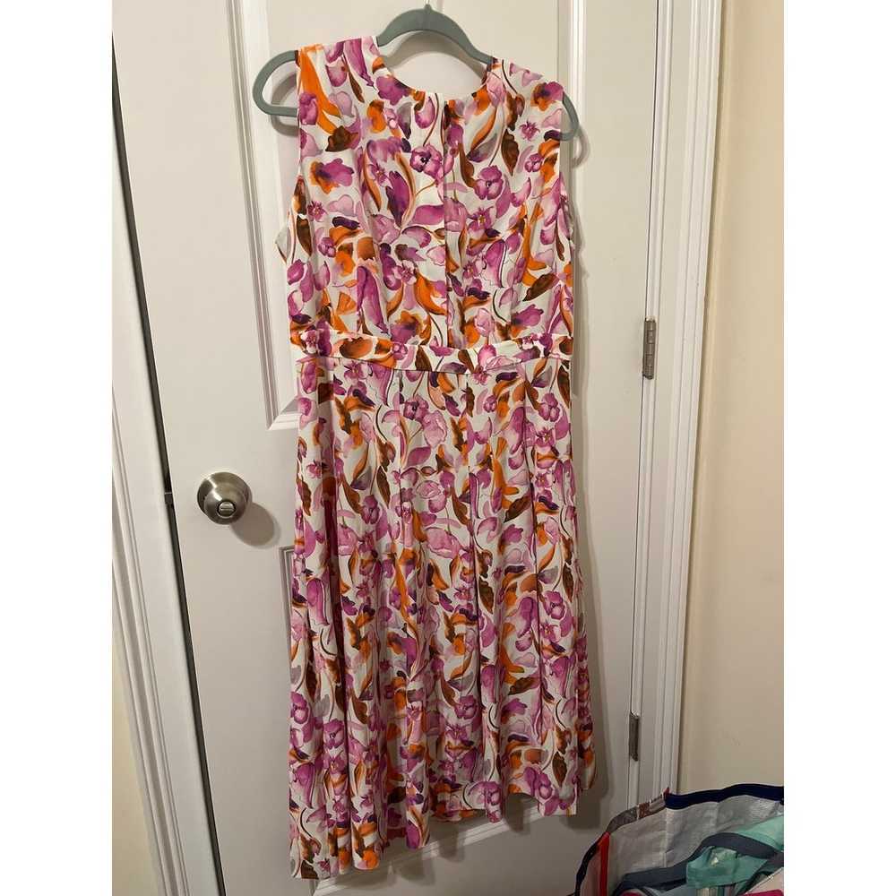 St John 100% silk sleeveless dress purple orange … - image 1