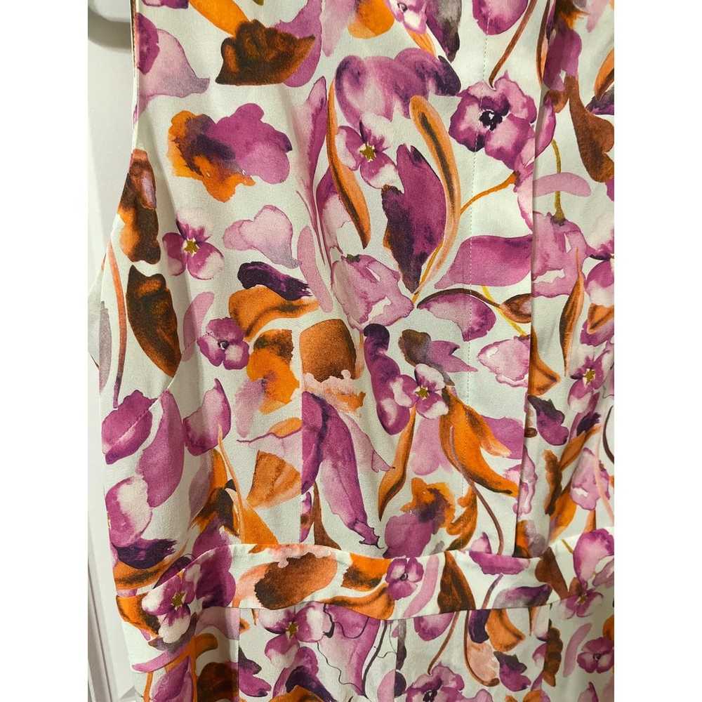 St John 100% silk sleeveless dress purple orange … - image 3