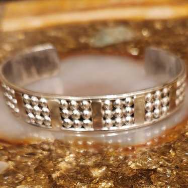 Vintage Sterling Silver Unisex Geometric Bracelet