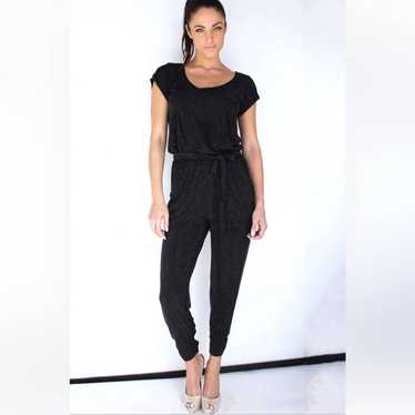 Grayse Jumpsuit Diamond Pave Cowl Neck Navy Stud … - image 1