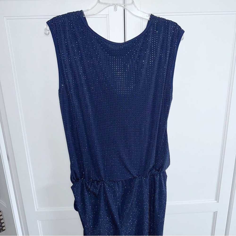 Grayse Jumpsuit Diamond Pave Cowl Neck Navy Stud … - image 9