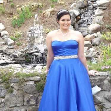 Sherri Hill Royal Blue Satin Prom Dress