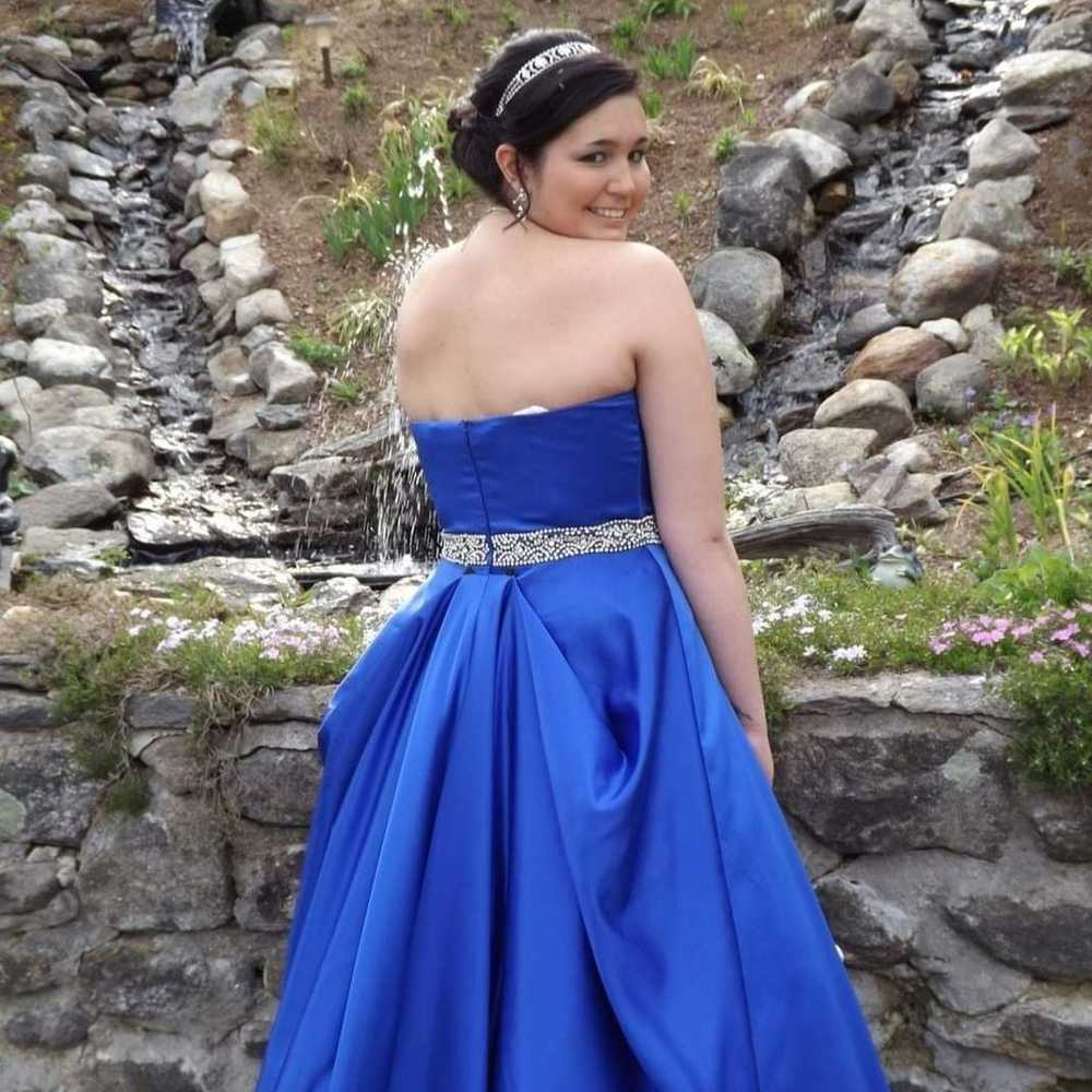 Sherri Hill Royal Blue Satin Prom Dress - image 2