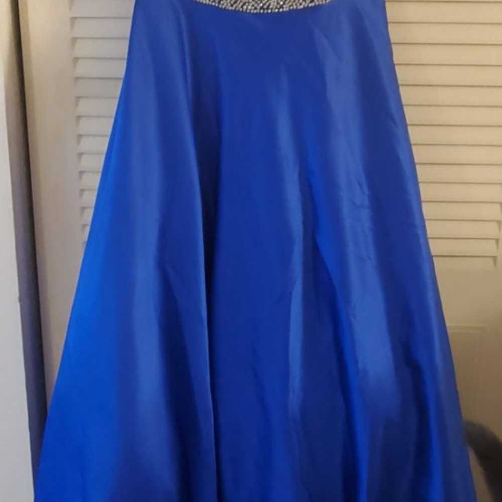 Sherri Hill Royal Blue Satin Prom Dress - image 3