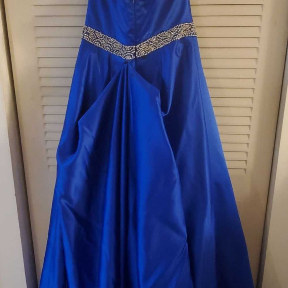 Sherri Hill Royal Blue Satin Prom Dress - image 4