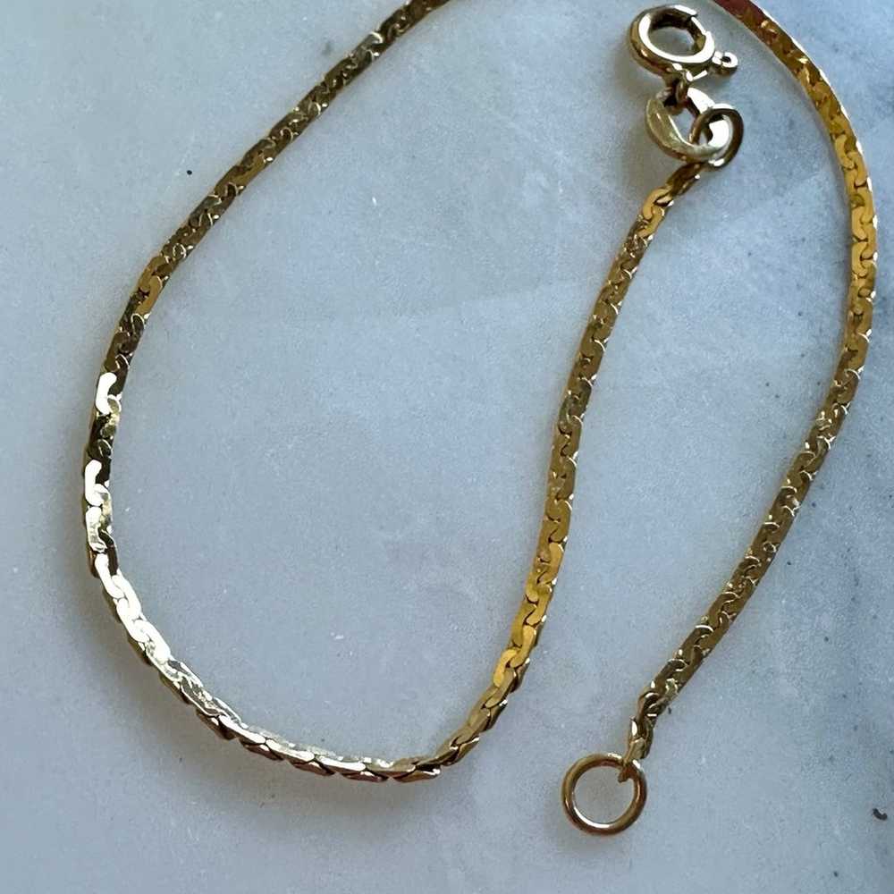 VINTAGE  14K DAINTY CHAIN /BRACELET ITALY - image 1