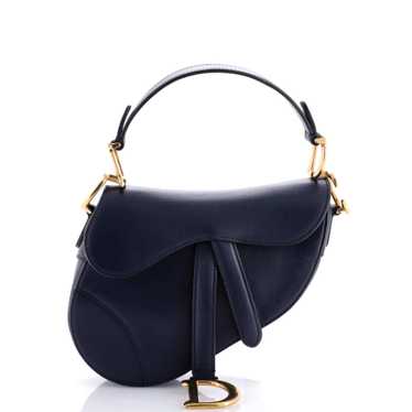 Christian Dior Saddle Handbag Leather Mini