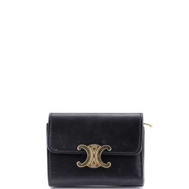 CELINE Triomphe Trifold Wallet Leather Small