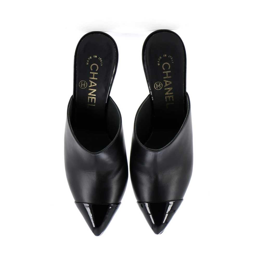 CHANEL Women's Pointed Toe Heeled Mules Leather w… - image 2