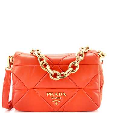 PRADA System Flap Shoulder Bag Quilted Nappa Leath