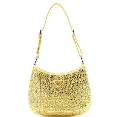 PRADA Cleo Shoulder Bag Crystal Embellished Satin 