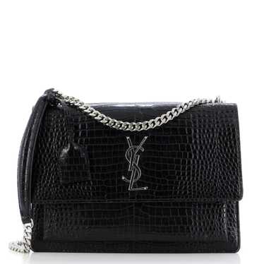 Saint Laurent Sunset Crossbody Bag Crocodile Embo… - image 1