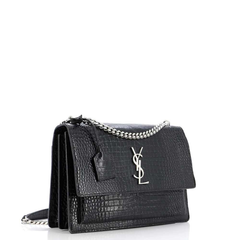 Saint Laurent Sunset Crossbody Bag Crocodile Embo… - image 2