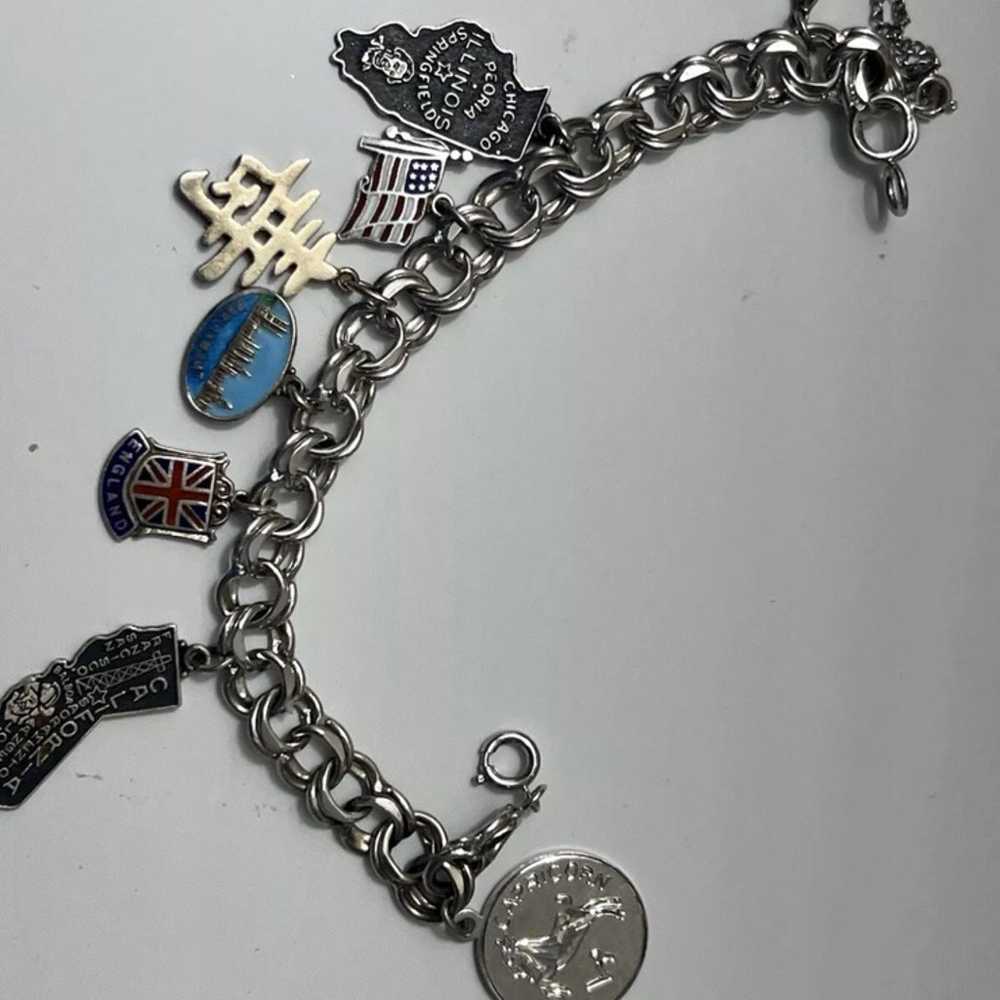 Charm Bracelet GORHAM SILVER Bracalet With CHARM … - image 9