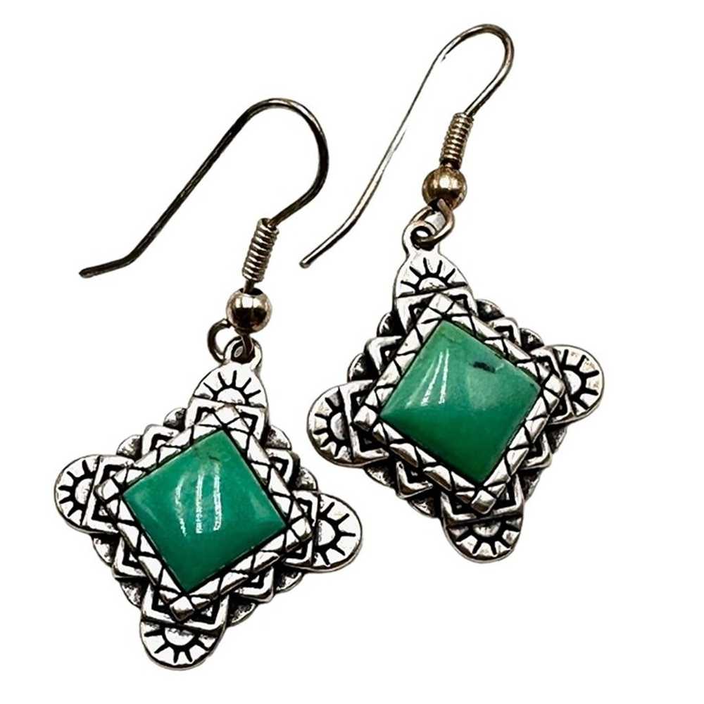 Carolyn Pollack Green Turquoise Sterling Silver C… - image 1