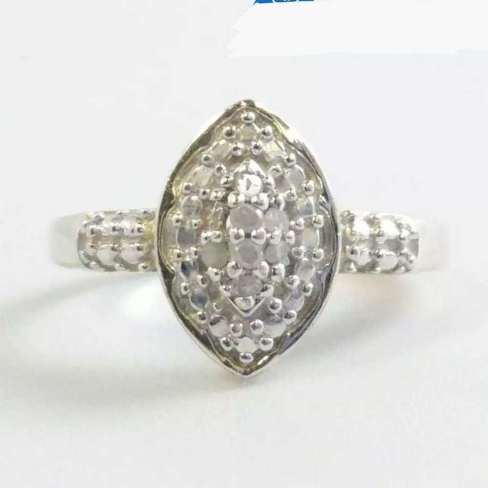 VINTAGE GENUINE DIAMOND Ring 925 Sterlin - image 1