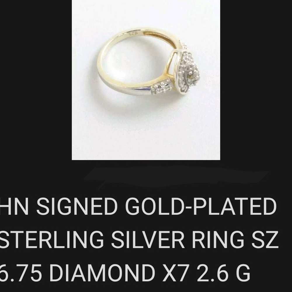 VINTAGE GENUINE DIAMOND Ring 925 Sterlin - image 2