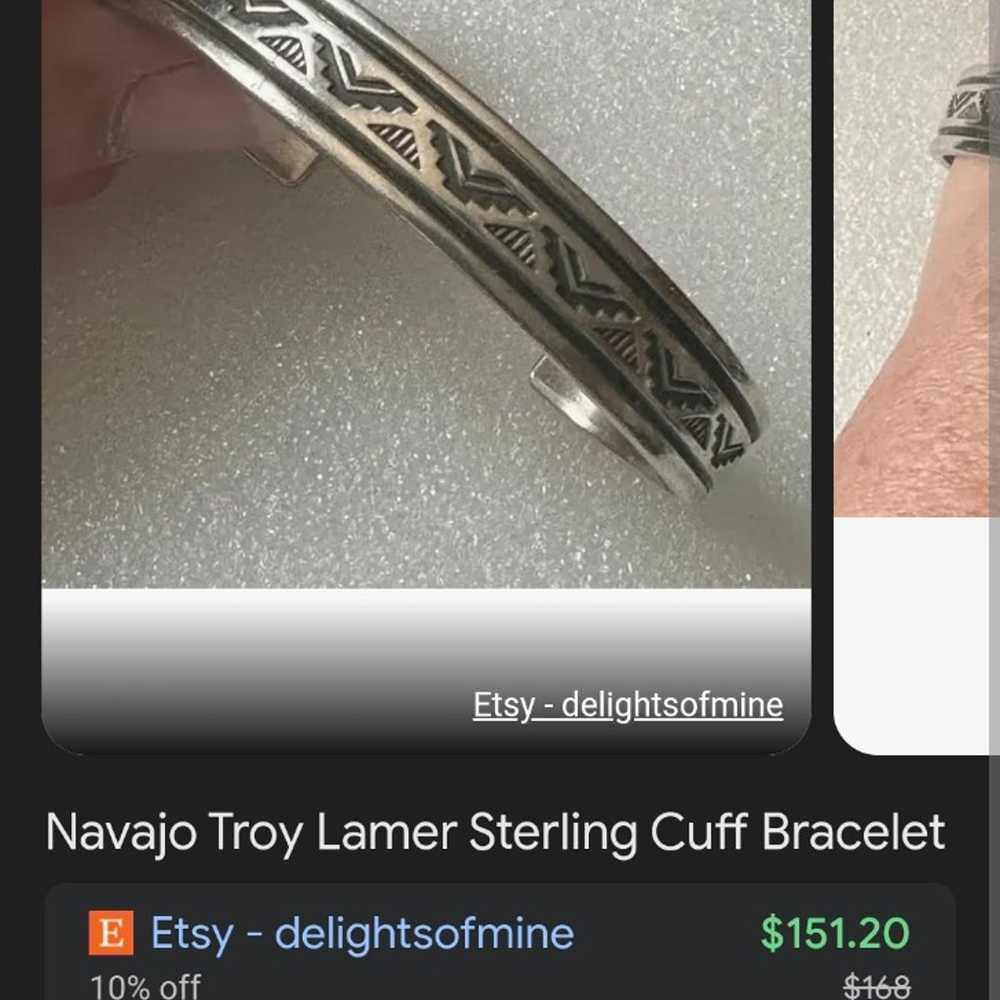 Tony Laner Sterling Silver Navajo Bracelet - image 5