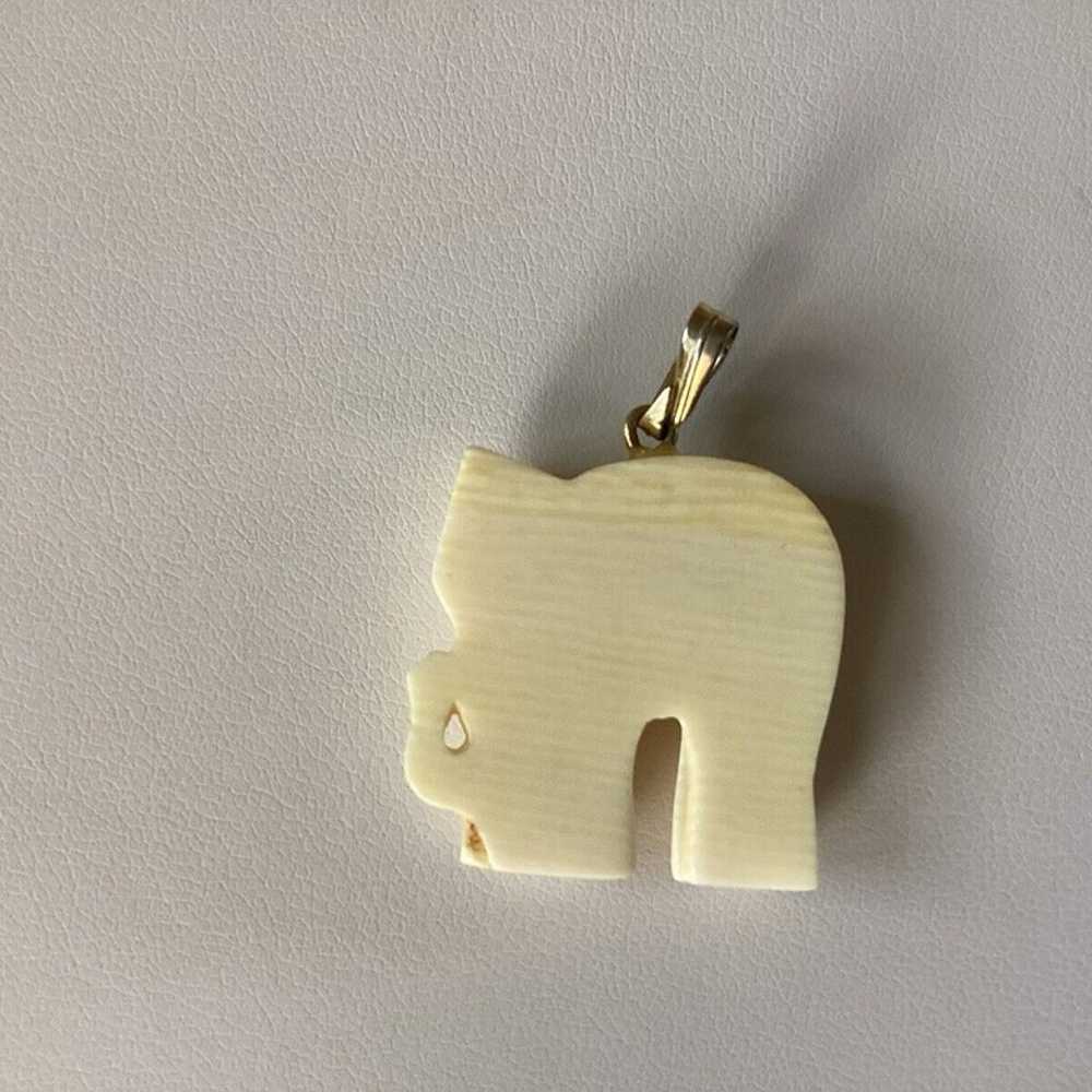 3 Elephant Pendants Necklace Green & Purple Jades… - image 11