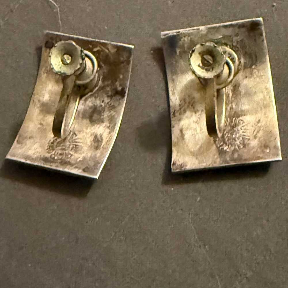 Sterling silver square abalone earrings - image 2