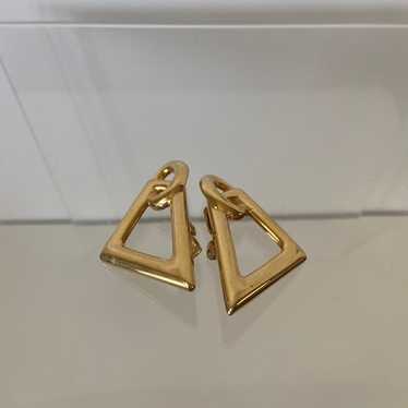 Vintage Monet gold clip on earrings