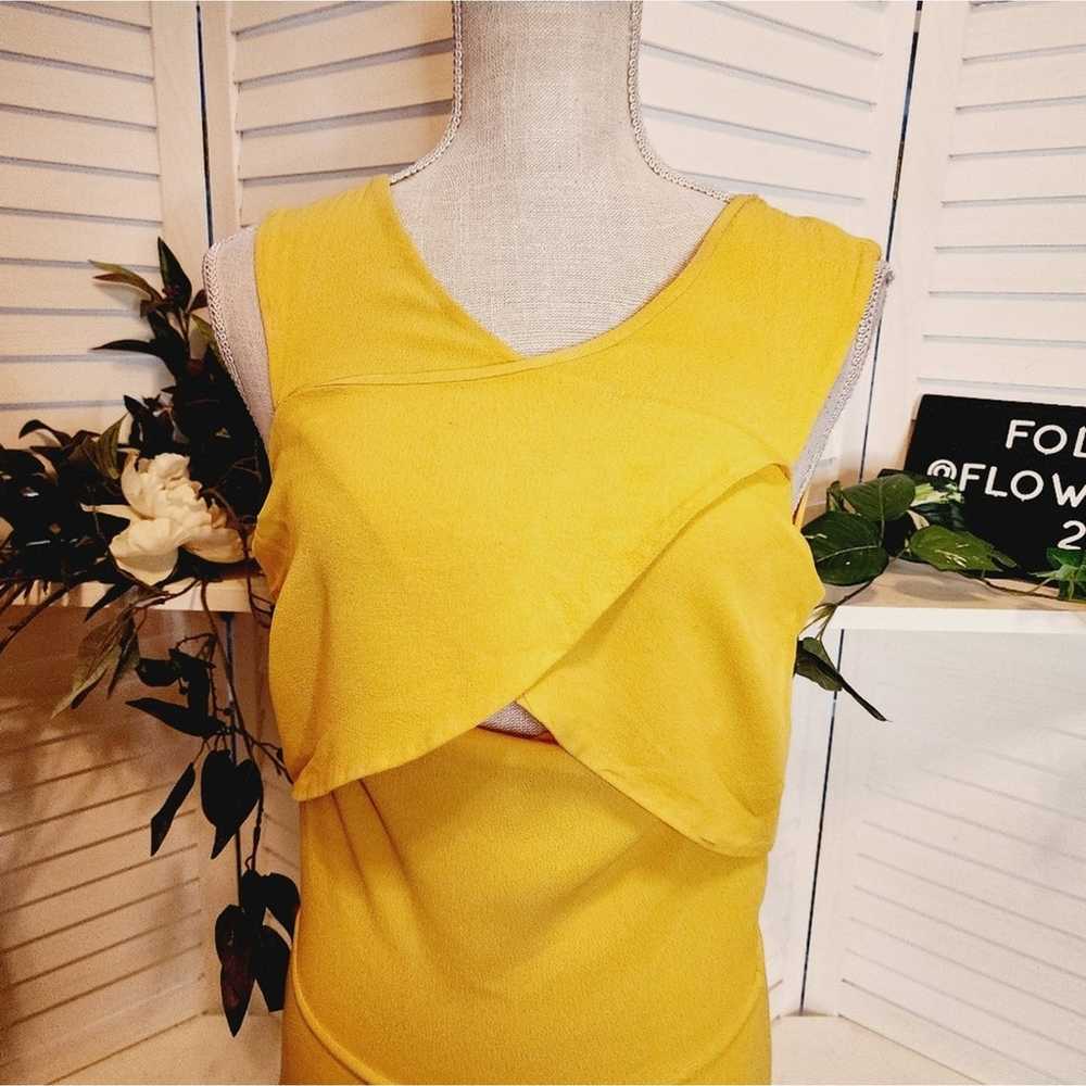 SANDRO PARIS YELLOW PEEK A BOO LINED DRESS SIZE S… - image 2