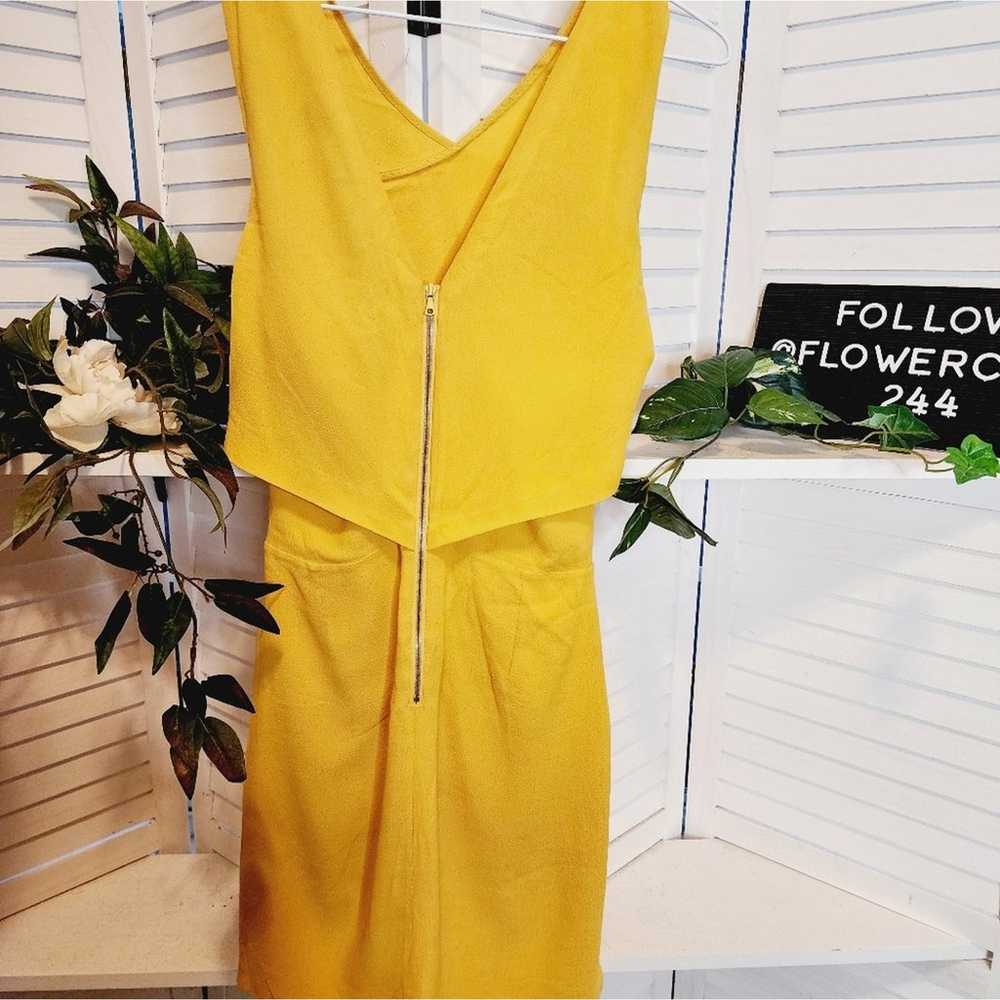 SANDRO PARIS YELLOW PEEK A BOO LINED DRESS SIZE S… - image 5