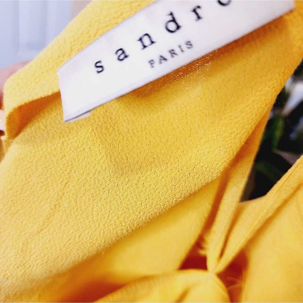 SANDRO PARIS YELLOW PEEK A BOO LINED DRESS SIZE S… - image 6