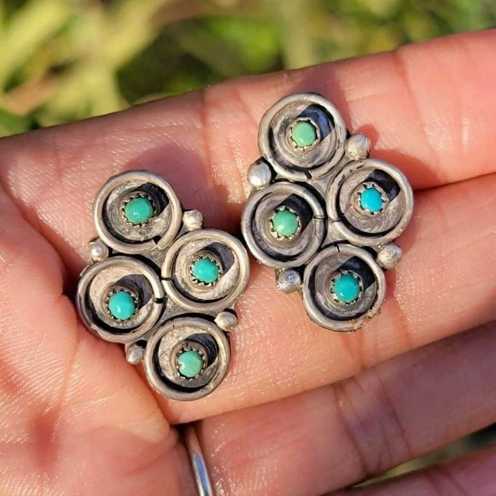 Native American Zuni vintage snake eye turquoise … - image 10