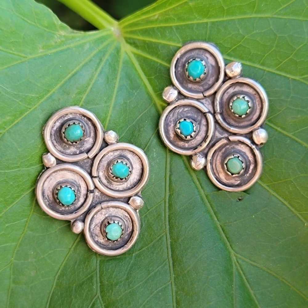 Native American Zuni vintage snake eye turquoise … - image 2