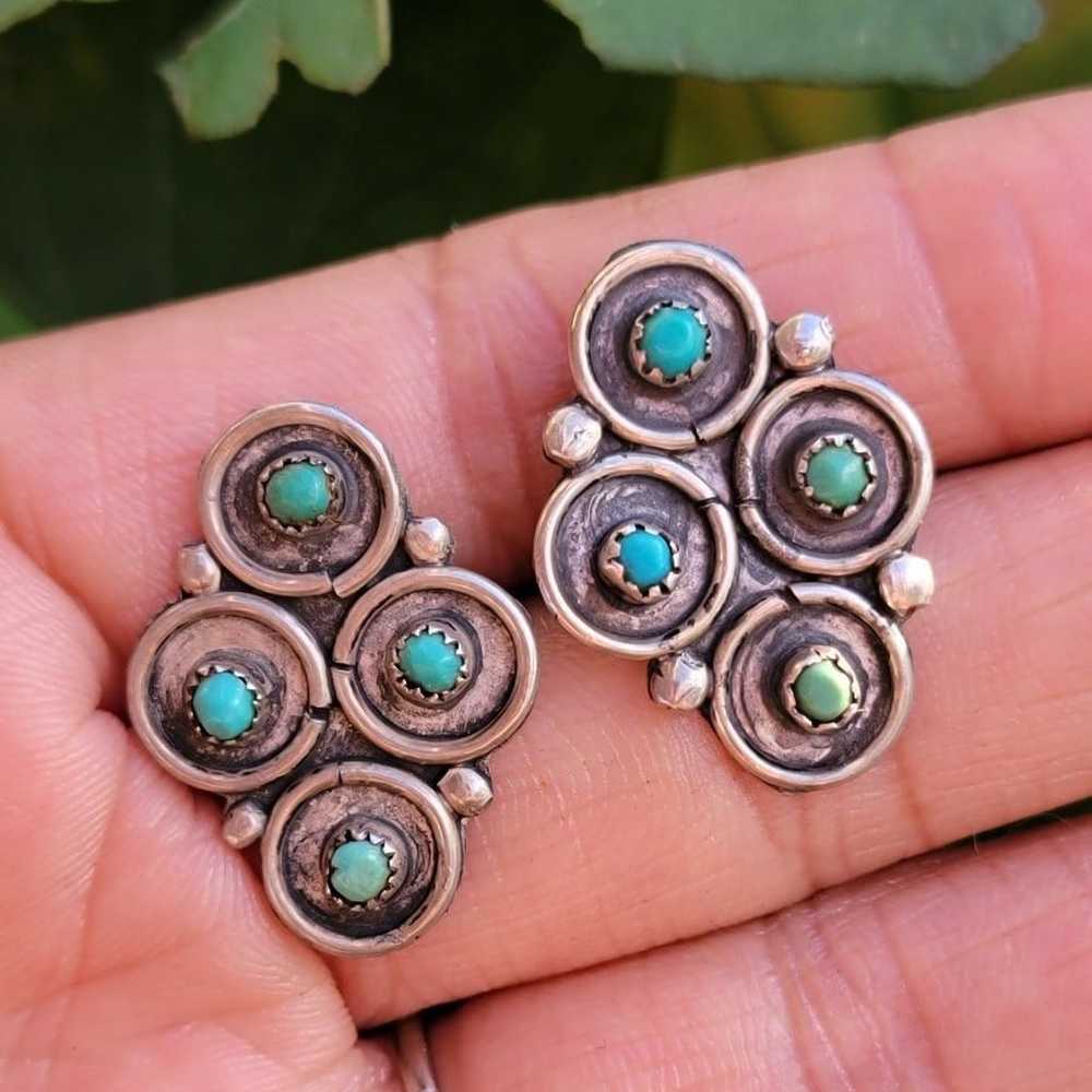 Native American Zuni vintage snake eye turquoise … - image 3