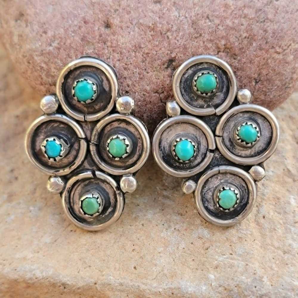 Native American Zuni vintage snake eye turquoise … - image 6