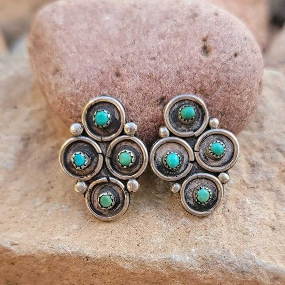 Native American Zuni vintage snake eye turquoise … - image 8