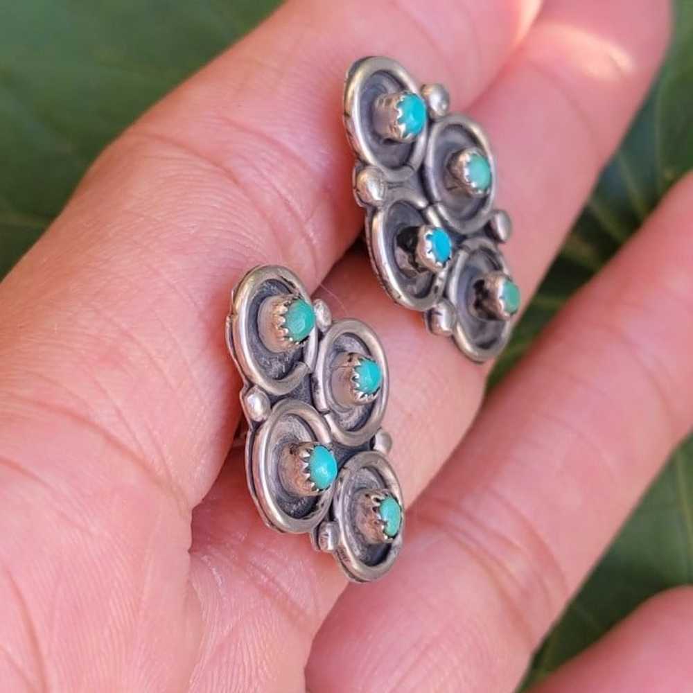 Native American Zuni vintage snake eye turquoise … - image 9