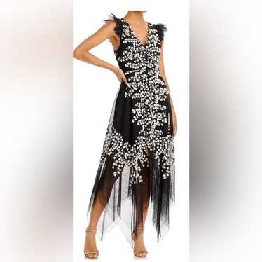 BCBG Embroidered Tulle Gown