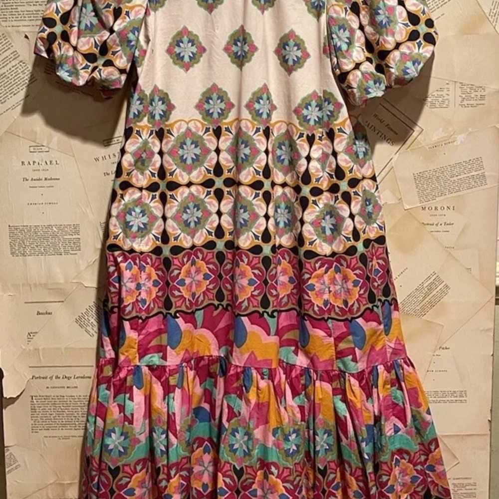 Anthropologie Mix Print Buttondown Maxi Dress Tie… - image 6