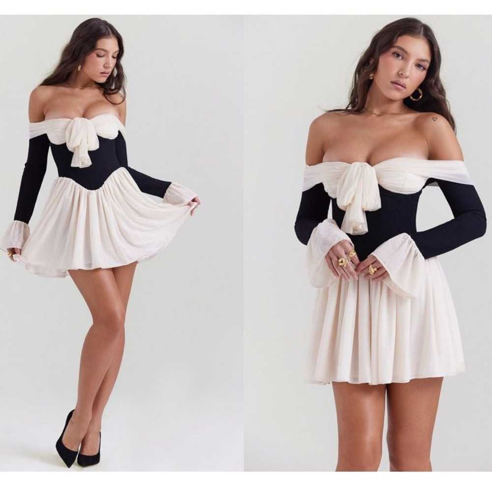 HOUSE OF CB 'Alana' Black & Cream Off Shoulder Dr… - image 2