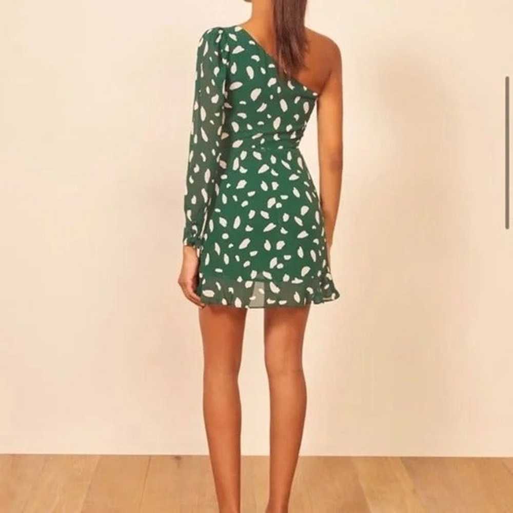 Reformation Sybil Green One Shoulder Dress - image 4