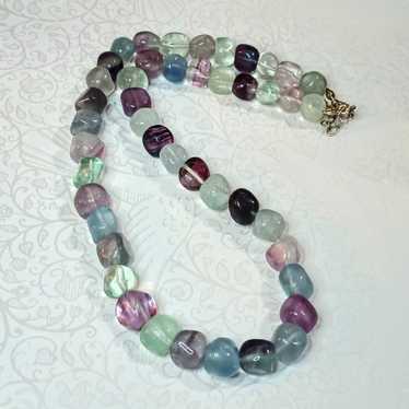 Vintage Rainbow on sale Fluorite Beaded Statement Necklace