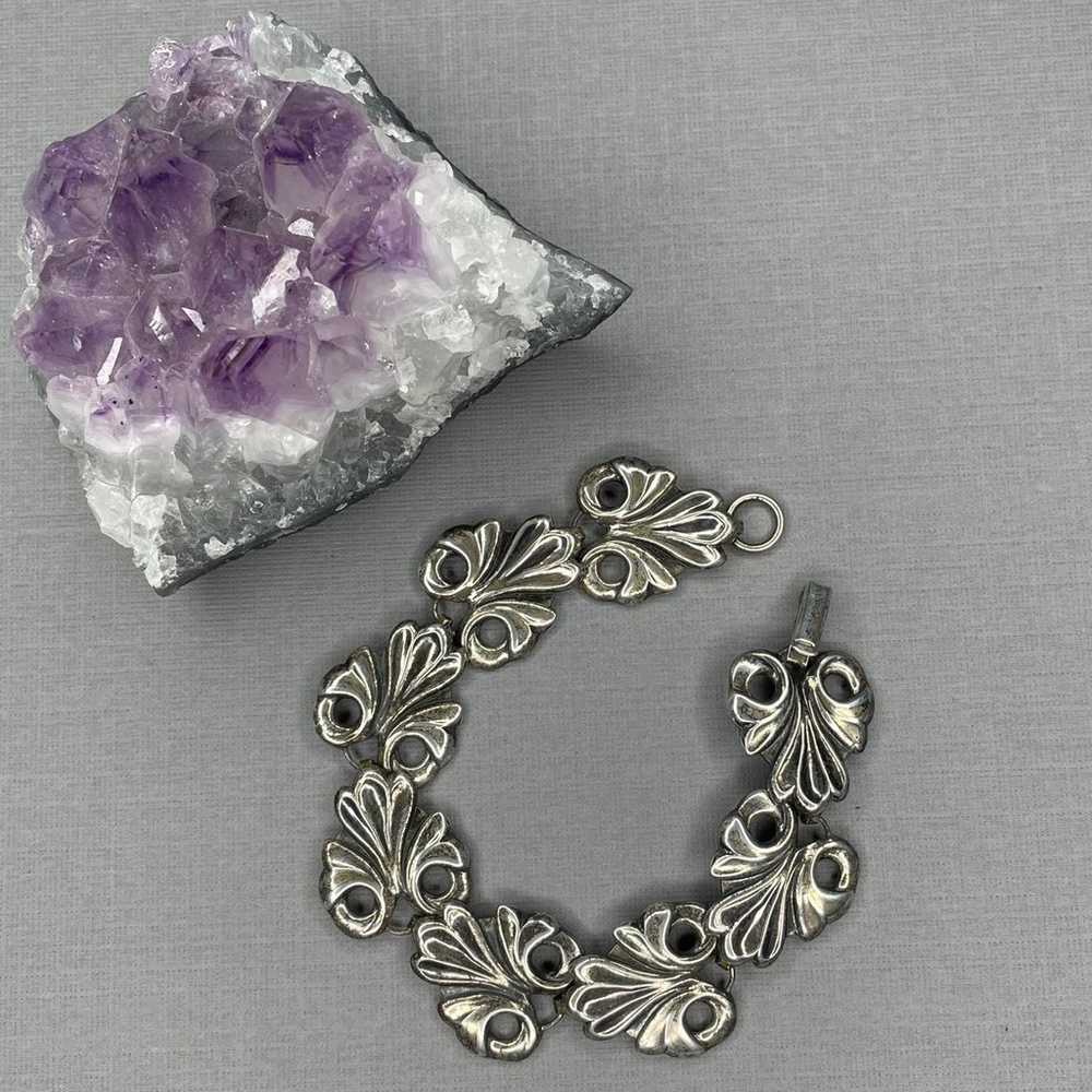 Vintage Art Nouveau sterling silver bracelet - image 11