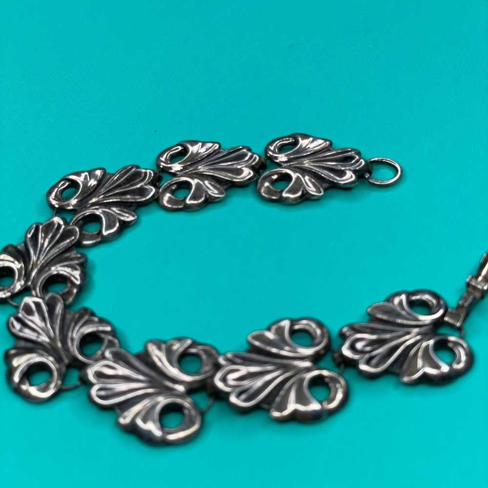 Vintage Art Nouveau sterling silver bracelet - image 1