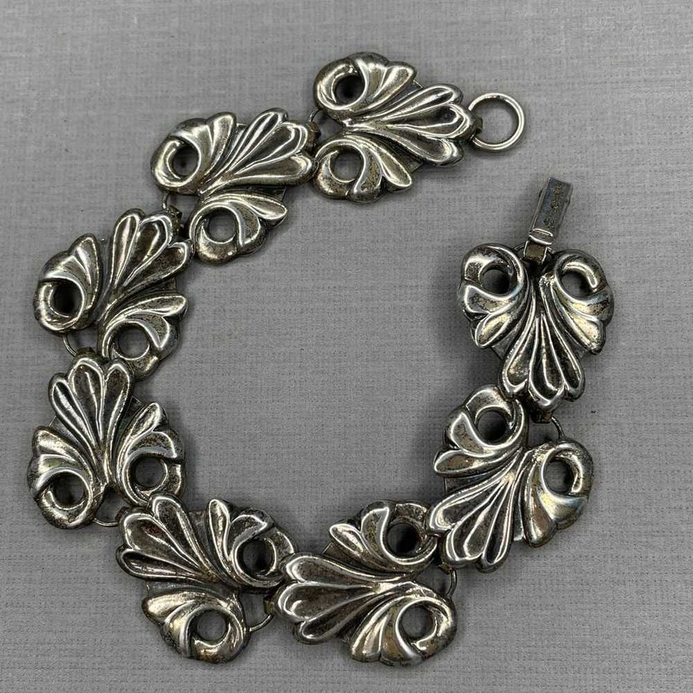 Vintage Art Nouveau sterling silver bracelet - image 2