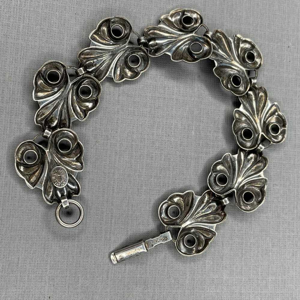 Vintage Art Nouveau sterling silver bracelet - image 5