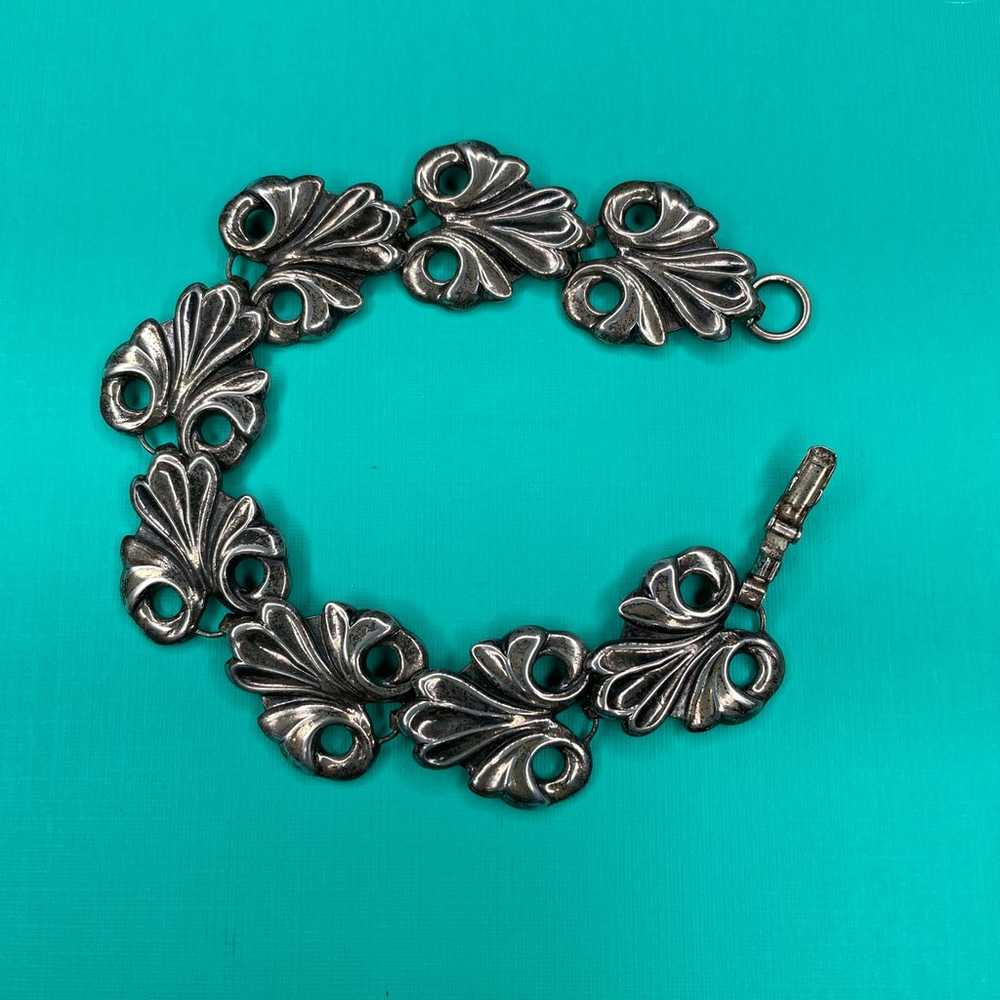 Vintage Art Nouveau sterling silver bracelet - image 9