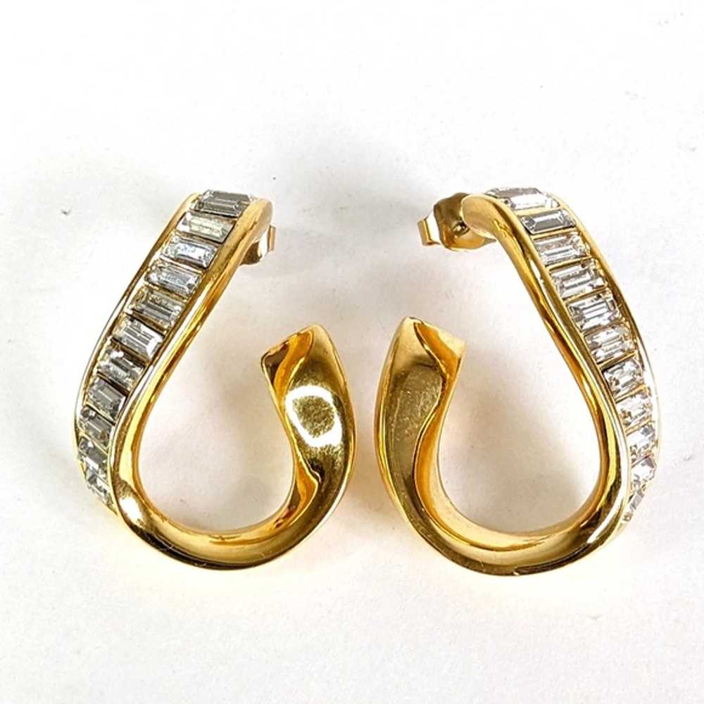 Swarovski S.A.L. Vintage Crystal Gold Plated Earr… - image 5