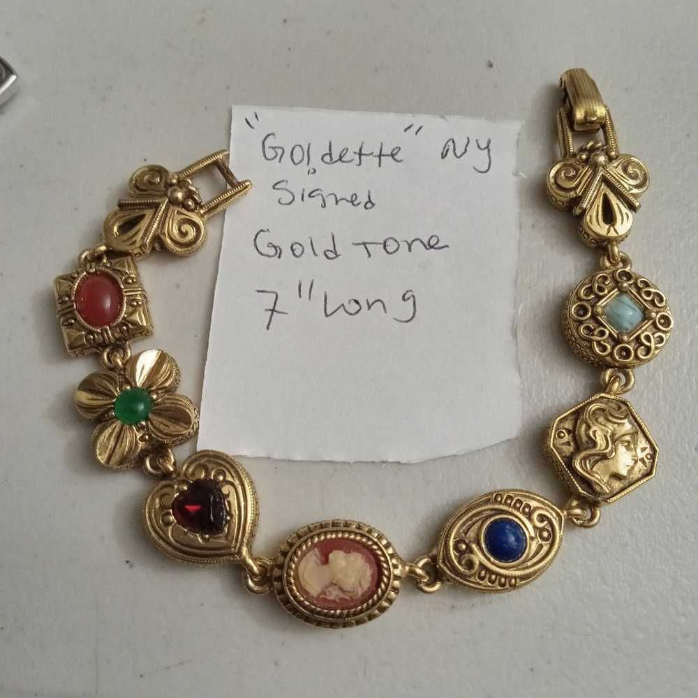 Vintage RARE Find Signed Goldette bracelet - image 1