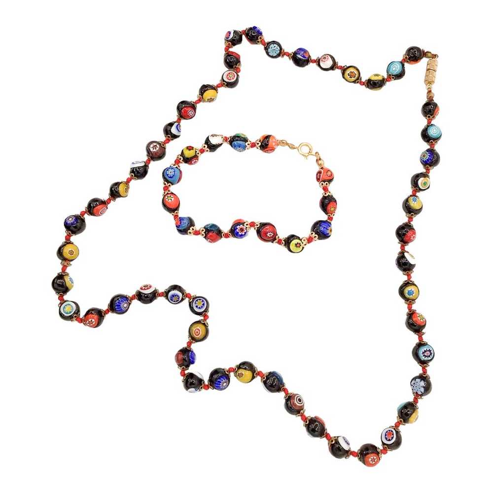 Vintage MURANO Venetian Millefiori Glass Beaded B… - image 2