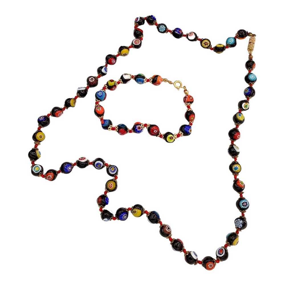 Vintage MURANO Venetian Millefiori Glass Beaded B… - image 8