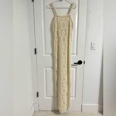 Alexis Crochet Maxi Dress in Off-White