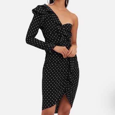 VERONICA BEARD Leona One Shoulder Polka Dot Dress… - image 1